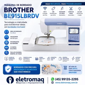 Maquina de Bordado Profissional Brother BE915L Completa + Coleção Bordados
