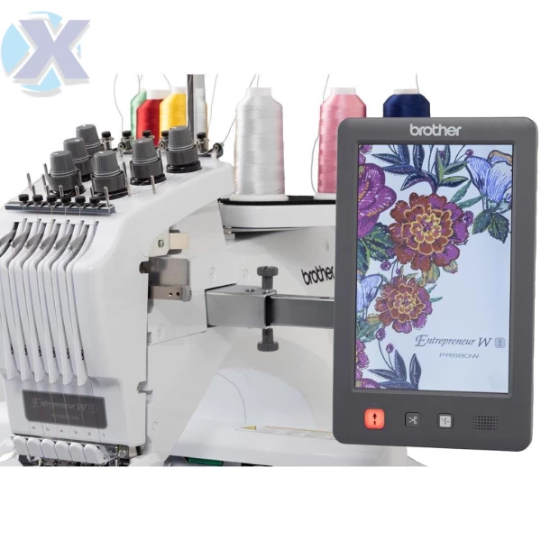 Maquina de Bordado Profissional Brother 06 Agulhas PR680W + Coleção de Bordados