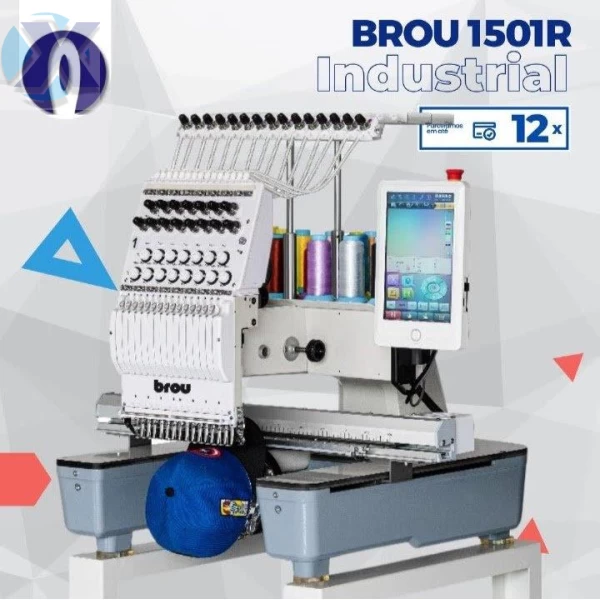 Maquina de Bordado Industrial 15 Agulhas Completa + Kit Boné