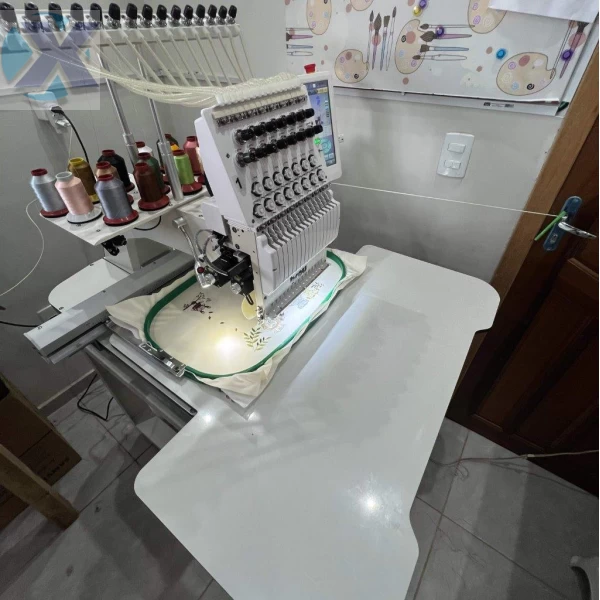 Maquina de Bordado Industrial 15 Agulhas Completa + Kit Boné