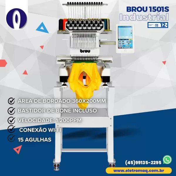 Bordadeira Industrial 15ag Completa + Kit Boné