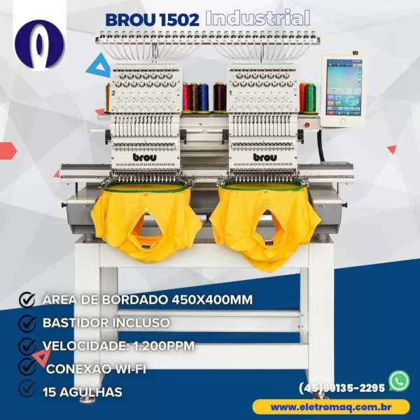 Bordadeira Industrial 15ag 02 Cabeças + Kit Boné