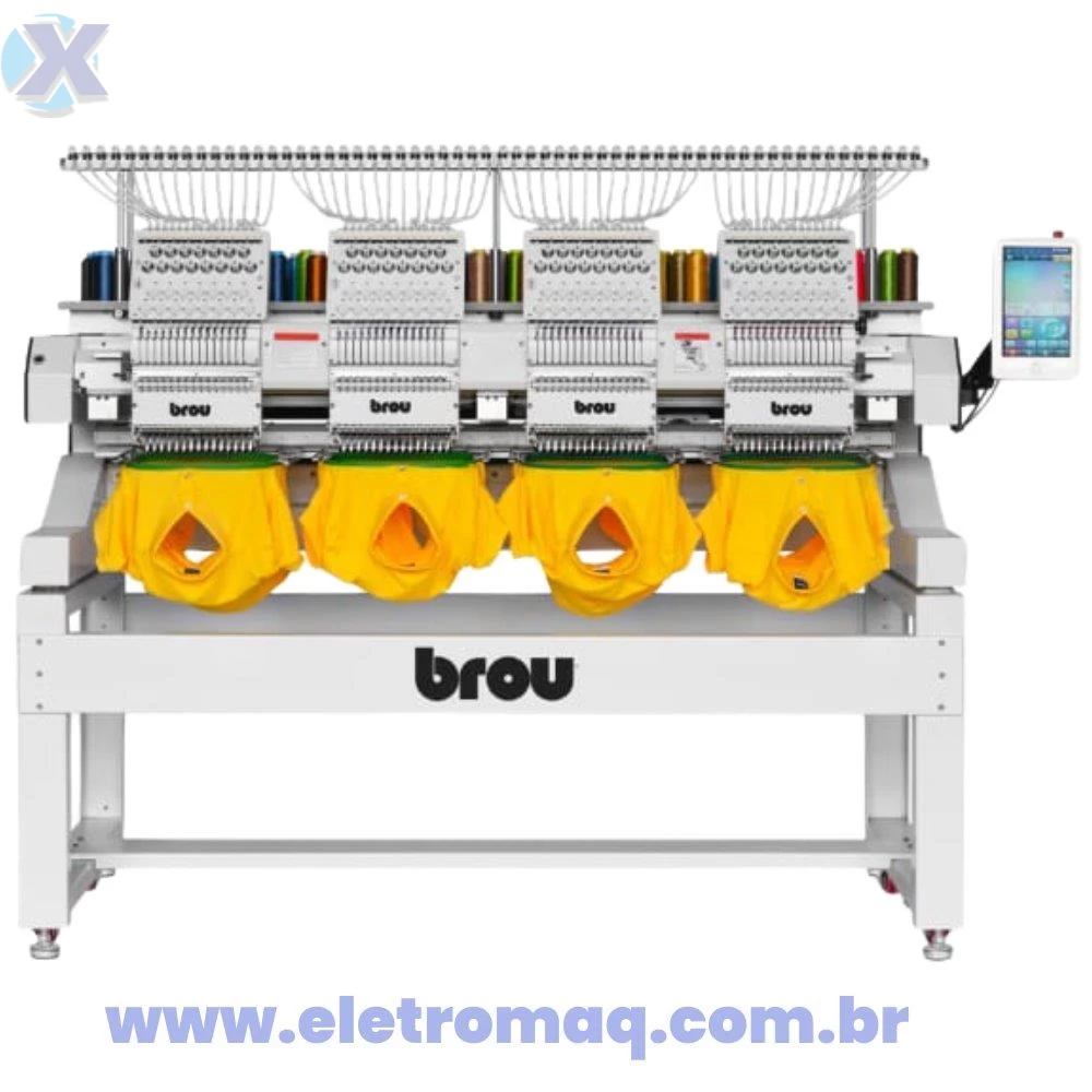 Maquina de Bordado Industrial 04 Cabeças 15 Agulhas c/ Kit Boné + Coleção de Bordados