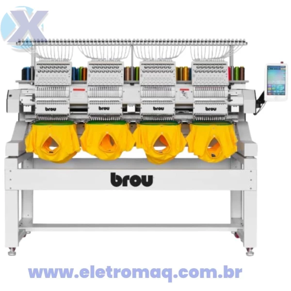 Maquina de Bordado Industrial 04 Cabeças 15 Agulhas c/ Kit Boné + Coleção de Bordados