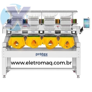 Maquina de Bordado Industrial 04 Cabeças 15 Agulhas c/ Kit Boné + Coleção de Bordados