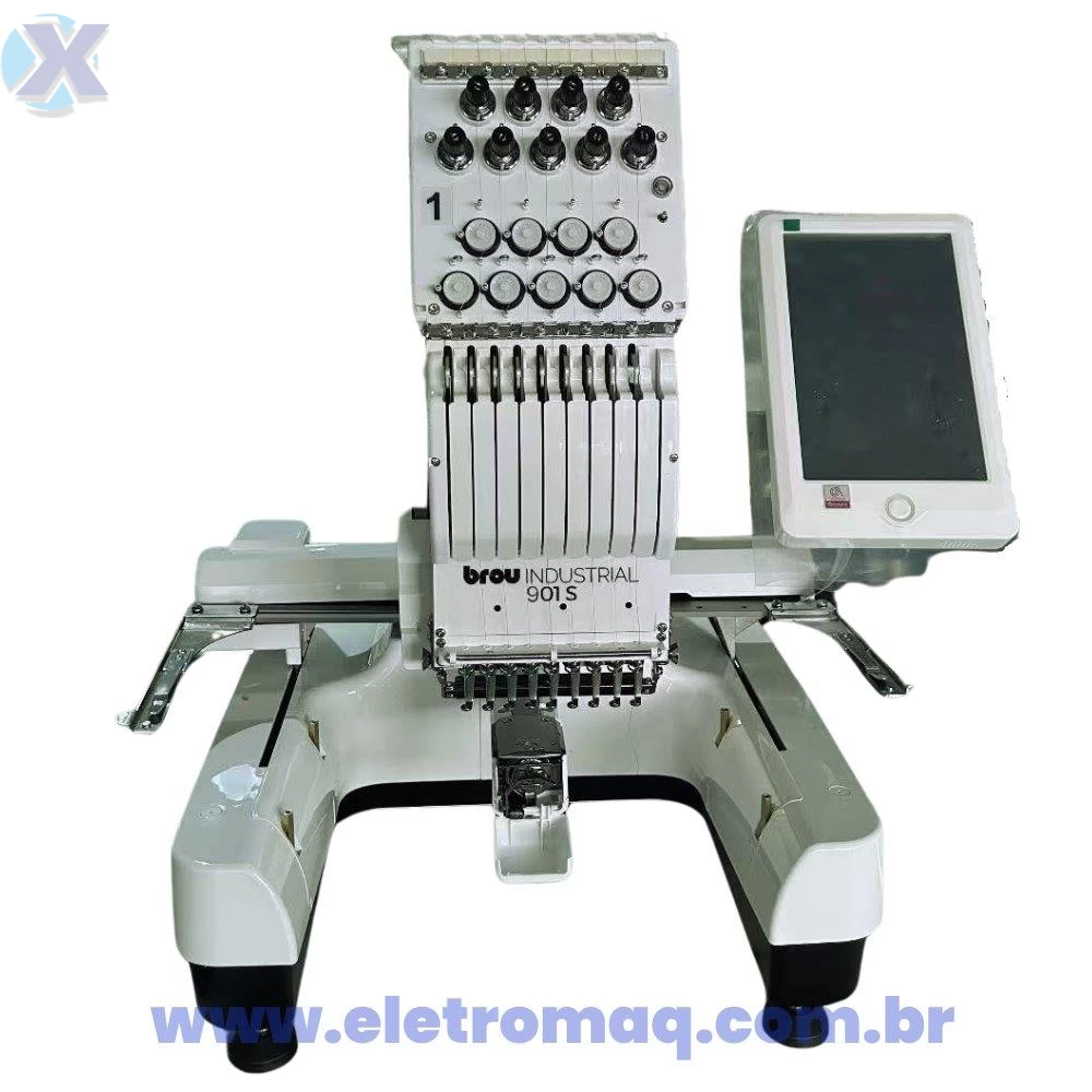 Maquina de Bordado Industrial 09 Agulhas Compacta + Coleção de Bordados