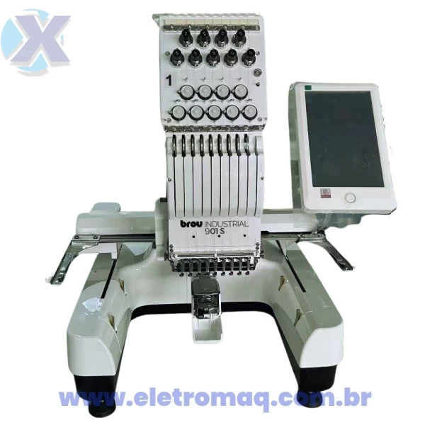 Maquina de Bordado Industrial 09 Agulhas Compacta + Coleção de Bordados