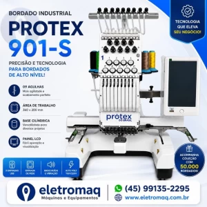 Maquina de Bordado Industrial 09 Agulhas Compacta + Coleção de Bordados