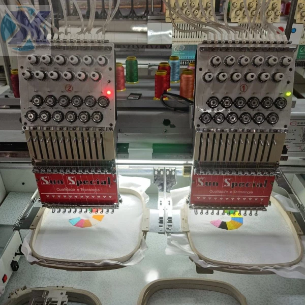 Maquina de Bordado Industrial 02 Cabeças 12 Agulhas + Coleção de Bordados