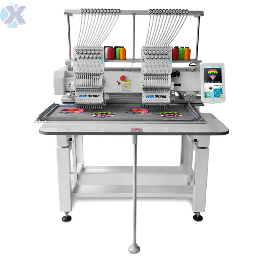 Maquina de Bordado Industrial 02 Cabeças 12 Agulhas Completa + kit Boné