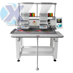 Maquina de Bordado Industrial 02 Cabeças 12 Agulhas Completa + kit Boné