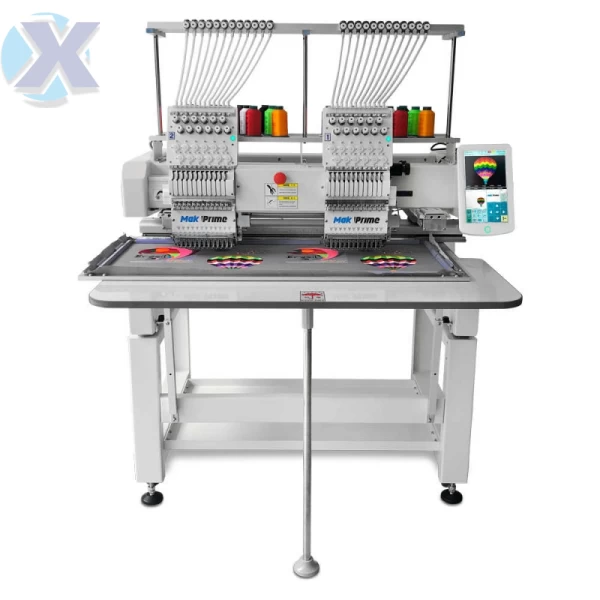 Maquina de Bordado Industrial 02 Cabeças 12 Agulhas Completa + kit Boné