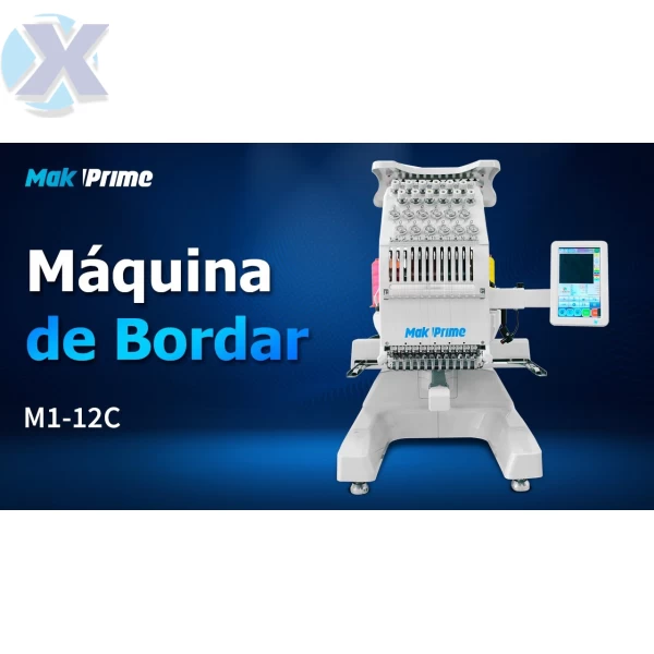Maquina de Bordado Industrial 12 Agulhas Completa + Coleção de Bordados
