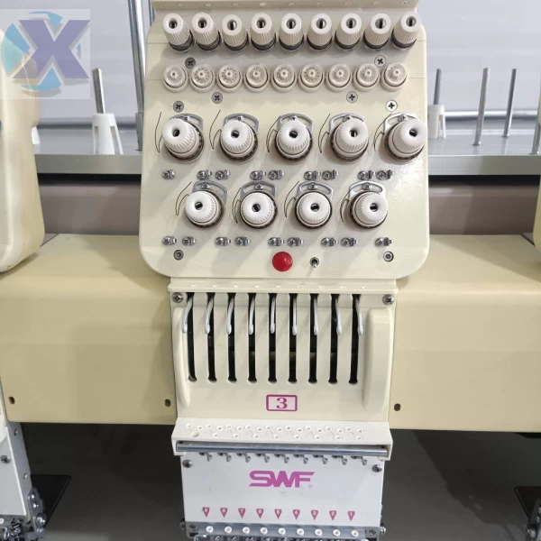 Maquina de Bordado Industrial 08 Cabeças 09 Agulhas SWF + Coleção de Bordados