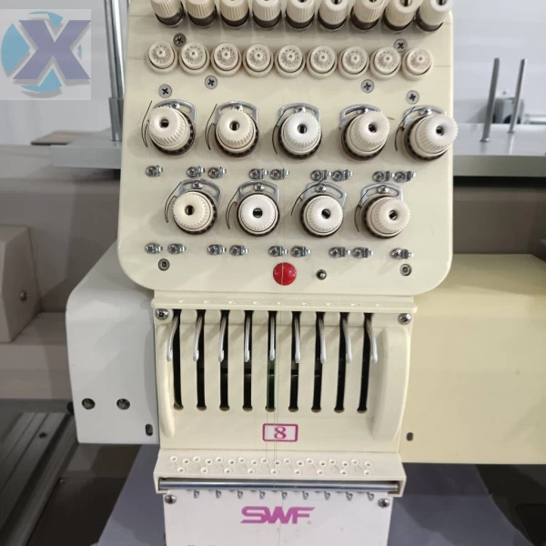 Maquina de Bordado Industrial 08 Cabeças 09 Agulhas SWF + Coleção de Bordados