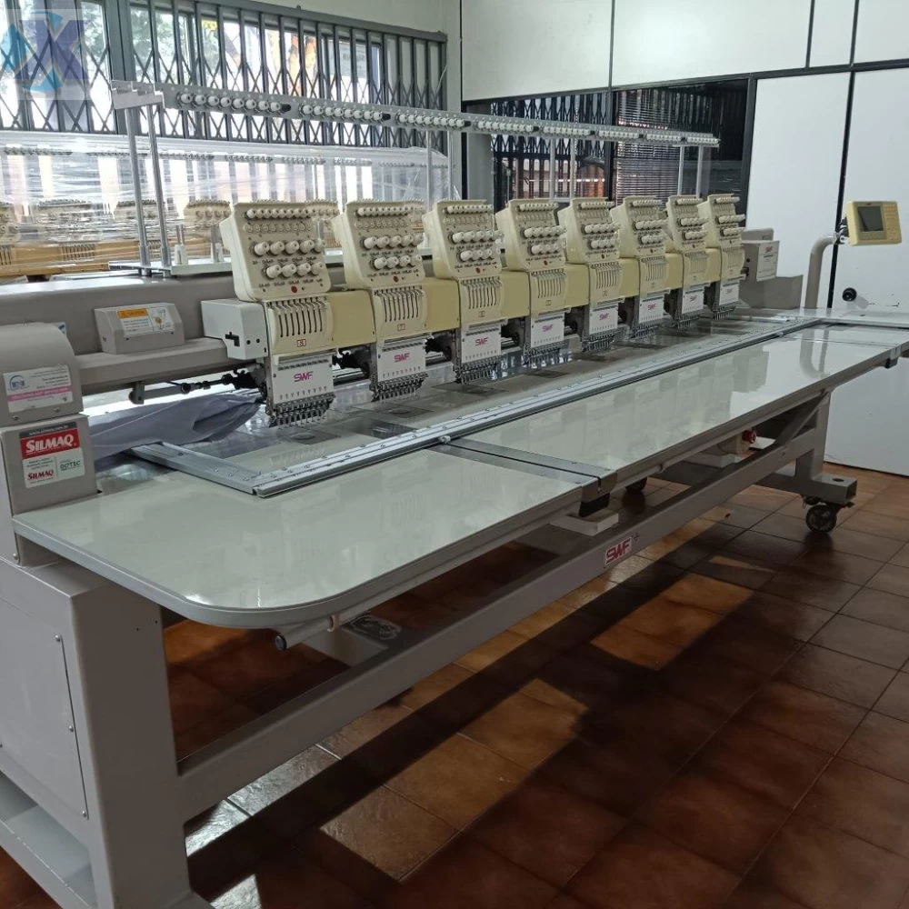 Maquina de Bordado Industrial 08 Cabeças 09 Agulhas SWF + Coleção de Bordados