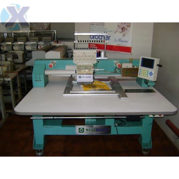 Maquina de Bordado Industrial 12 Agulhas Área 700 x 500m + Coleção de Bordados