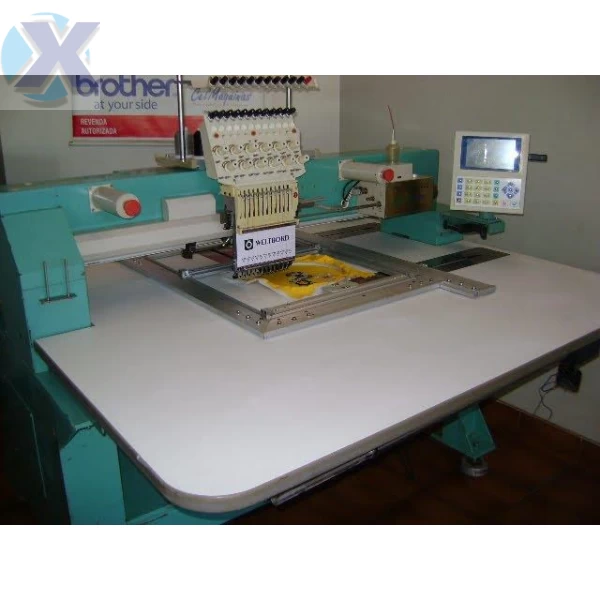Maquina de Bordado Industrial 12 Agulhas Área 700 x 500m + Coleção de Bordados