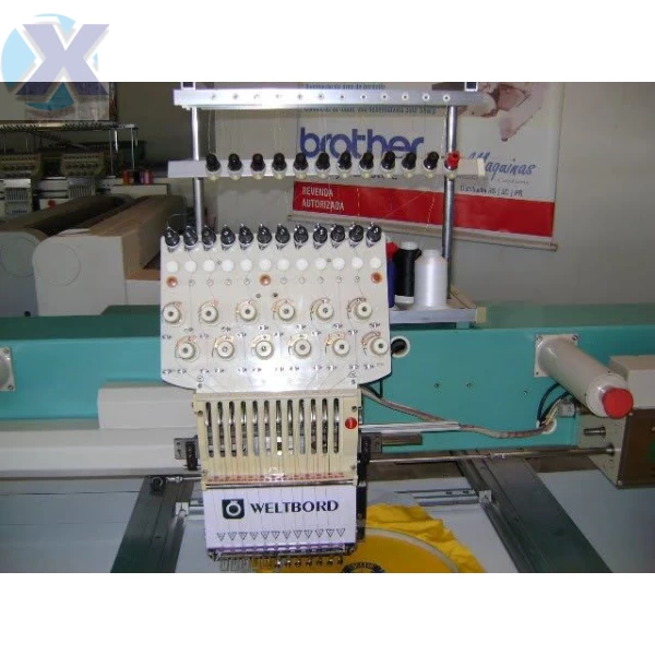 Maquina de Bordado Industrial 12 Agulhas Área 700 x 500m + Coleção de Bordados