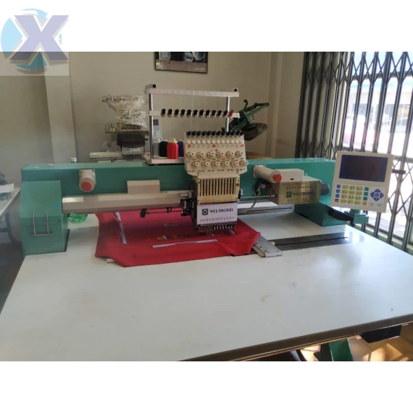 Maquina de Bordado Industrial 12 Agulhas Área 700 x 500m + Coleção de Bordados