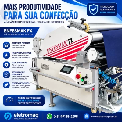 Enfestadeira Industrial Semi Automática Enfesmak p/ Tecidos Planos