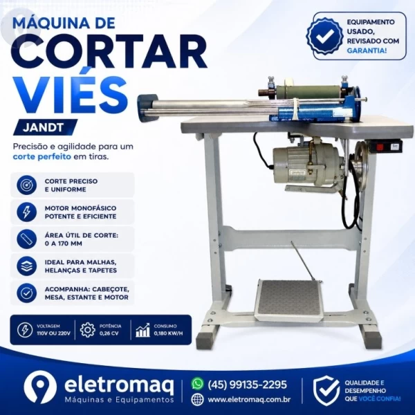 Maquina Para Cortar Viés 01 Faca Industrial Manual Jandt Completa Revisada