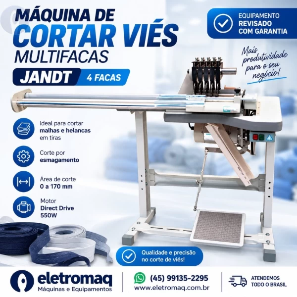 Maquina Para Cortar Viés 4 Facas Industrial Multifacas Jandt - Revisada