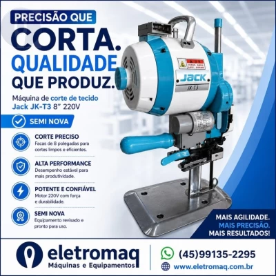Máquina de Corte de Tecidos Marca Jack Modelo JK-T3 220V Revisada
