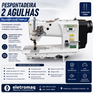 Maquina Pesponto Transporte Triplo 2ag Bracob BC4420-AT Direct Driver