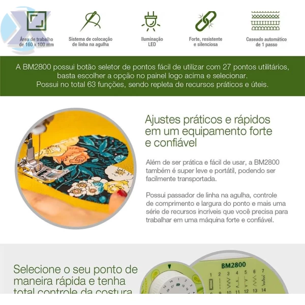 Maquina de Costura Doméstica Brother BM-2800
