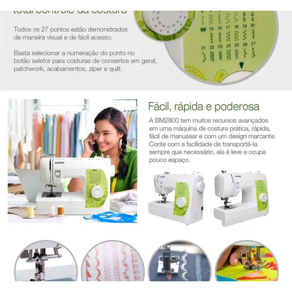 Maquina de Costura Doméstica Brother BM-2800