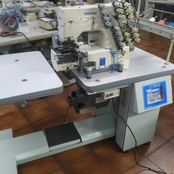 Maquina de Cos Industrial Eletrônica 12 Agulhas c/ Guilhotina e Falha Ponto