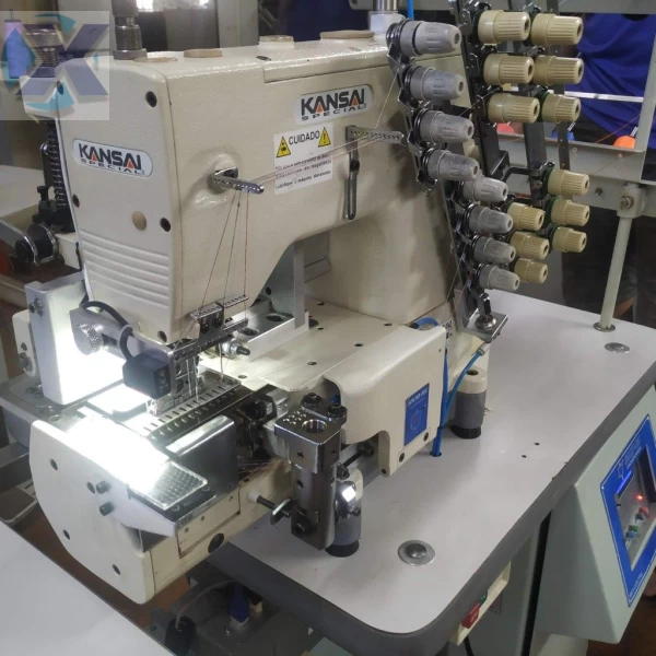Maquina de Cos Industrial Eletrônica 12 Agulhas c/ Guilhotina e Falha Ponto