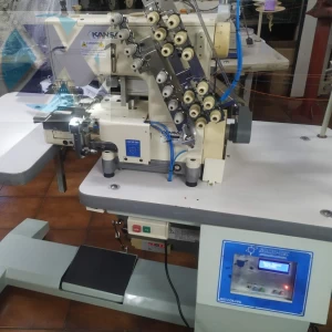 Maquina de Cos Industrial Eletrônica 12 Agulhas c/ Guilhotina e Falha Ponto