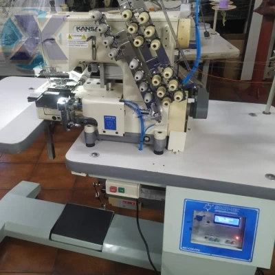 Maquina de Cos Industrial Eletrônica 12 Agulhas c/ Guilhotina e Falha Ponto