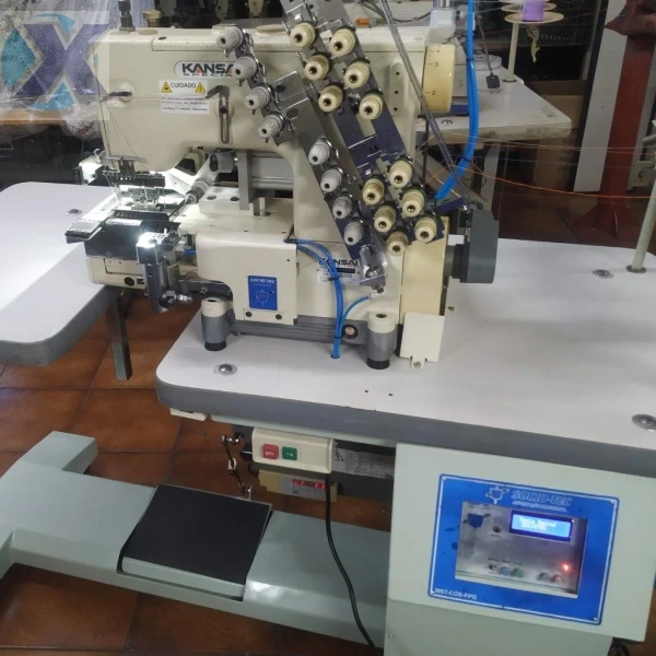 Maquina de Cos Industrial Eletrônica 12 Agulhas c/ Guilhotina e Falha Ponto