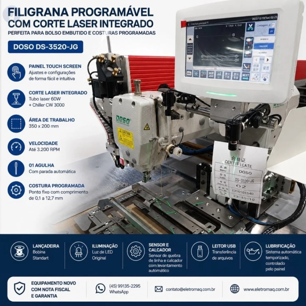 Maquina Filigrana Programável c/ Corte a Laser Integrado 350 x 200mm