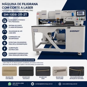Maquina Automática Para Bolso Embutido Corte Laser Integrado  SM-1008-311-2