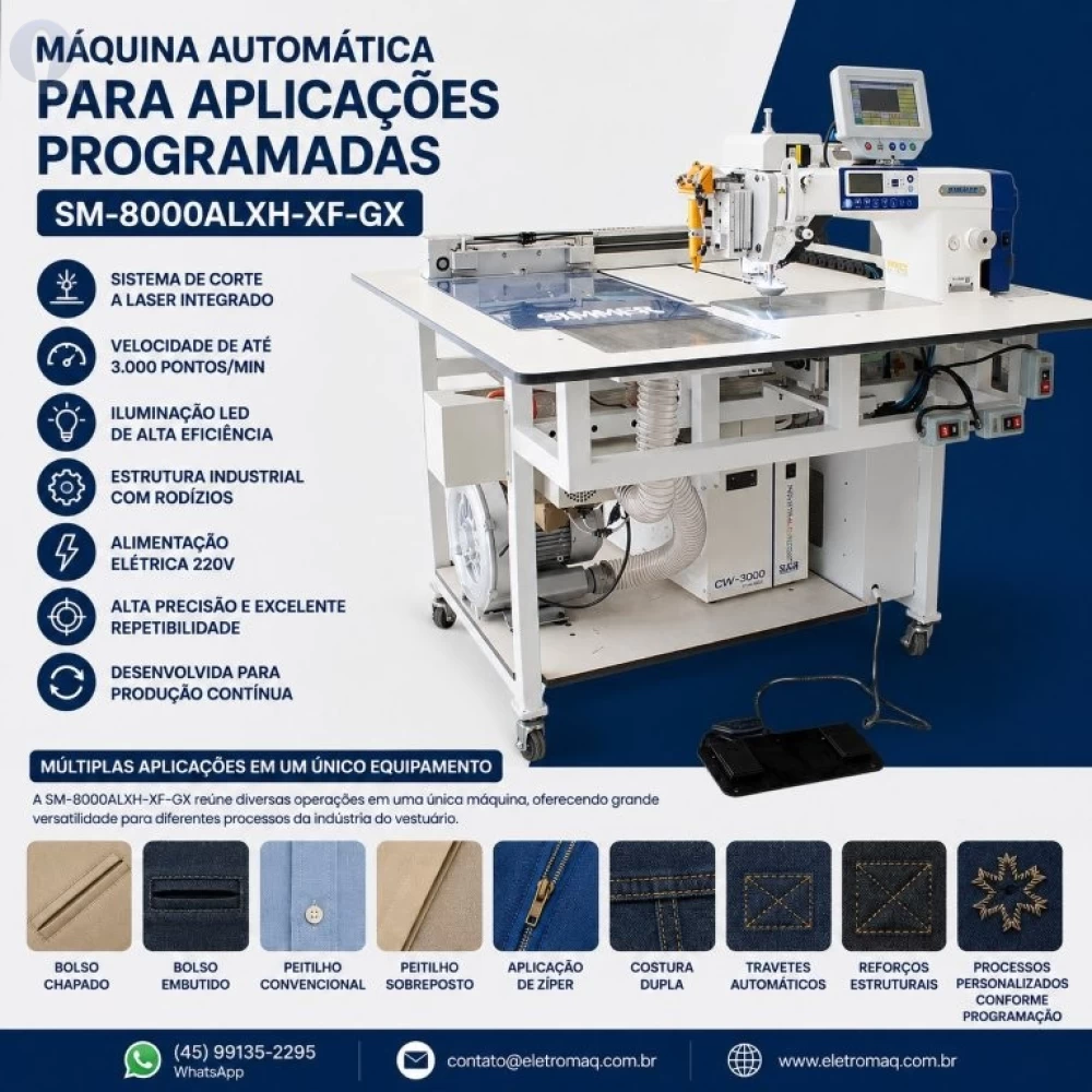 Maquina Automática Para Prega Bolso Programável Corte Laser SM-8000ALXH-XF-GX