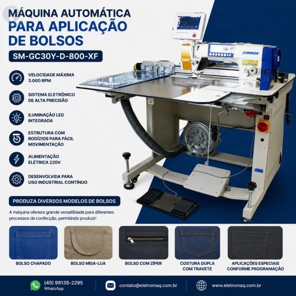 Maquina Automática Para Prega Bolso Programável c/ Sucção SM-GC30Y-D-800-X