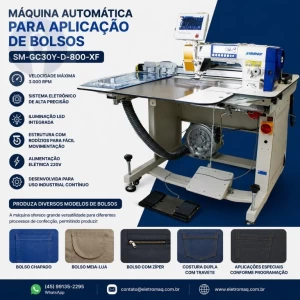 Maquina Automática Para Prega Bolso Programável c/ Sucção SM-GC30Y-D-800-X