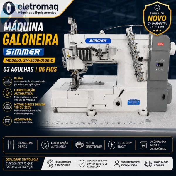 Maquina Galoneira Industrial Motor Direct Driver Simmer SM-3500-01GB-D