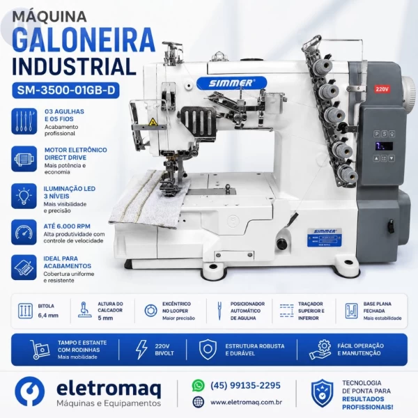 Maquina Galoneira Industrial Motor Direct Driver Simmer SM-3500-01GB-D