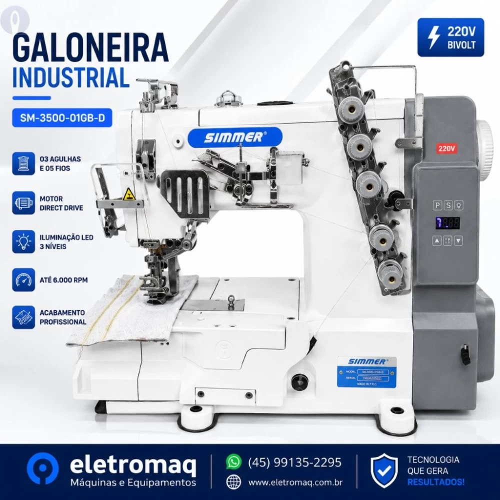 Maquina Galoneira Industrial Motor Direct Driver Simmer SM-3500-01GB-D