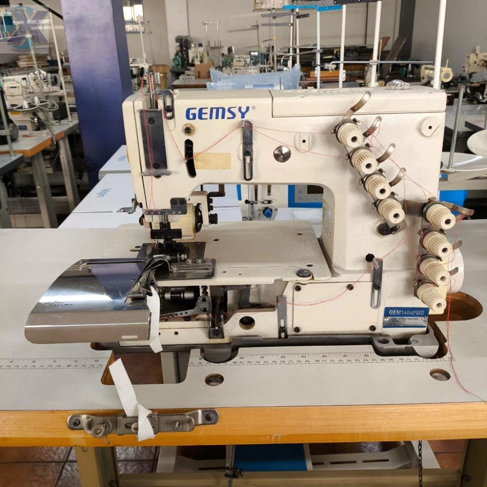 Maquina Elastiqueira Industrial 04 Agulhas c/ Aparelho Lençol Revisada