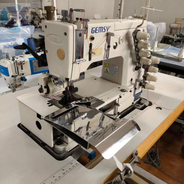 Maquina Elastiqueira Industrial 04 Agulhas c/ Aparelho Lençol Revisada