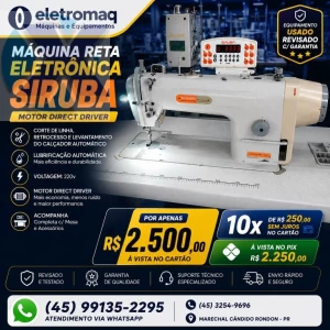 Maquina Reta Industrial Siruba Eletrônica Direct Driver Revisada