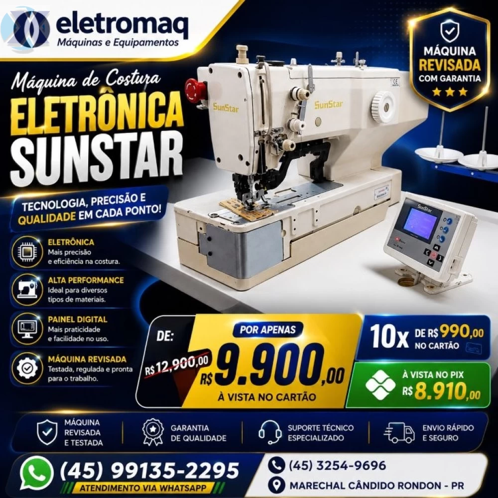 Maquina Caseadeira Industrial Eletrônica SunStar BH3000 Completa Revisada