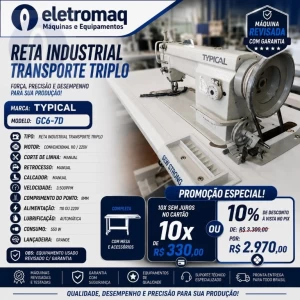 Maquina Reta Transporte Triplo Mecânica Typical GC-6-7D Revisada 