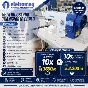 Maquina Reta Transporte Duplo Eletrônica JUKI JIN-NA11-UT Revisada 